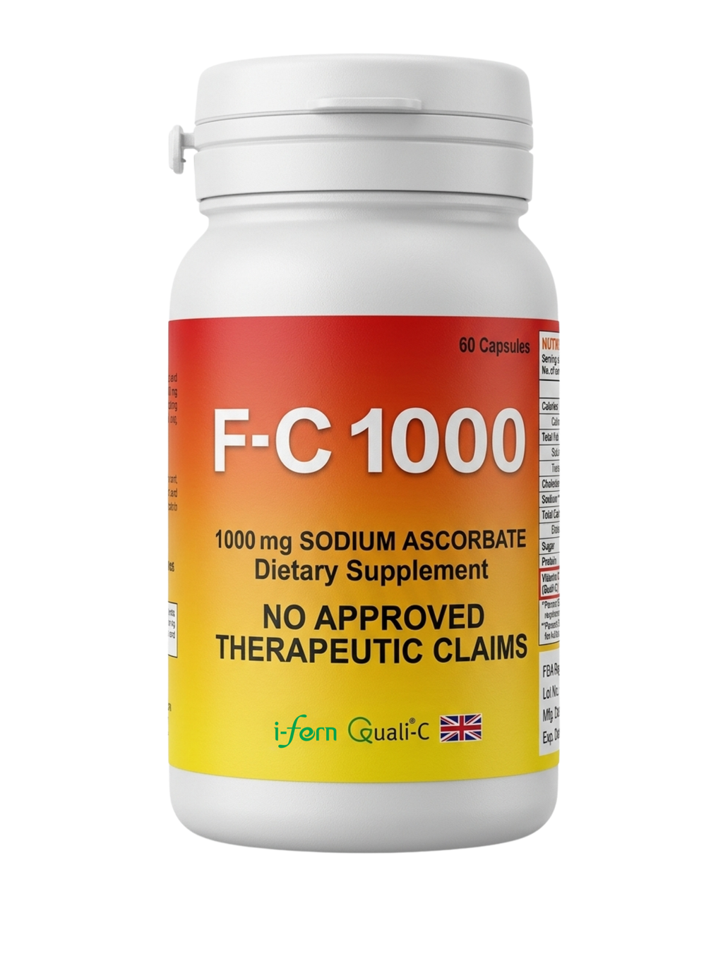 F-C 1000 | Premium Sodium Ascorbate Vitamin C (1000 mg) — 60 Non-Acidic Capsules